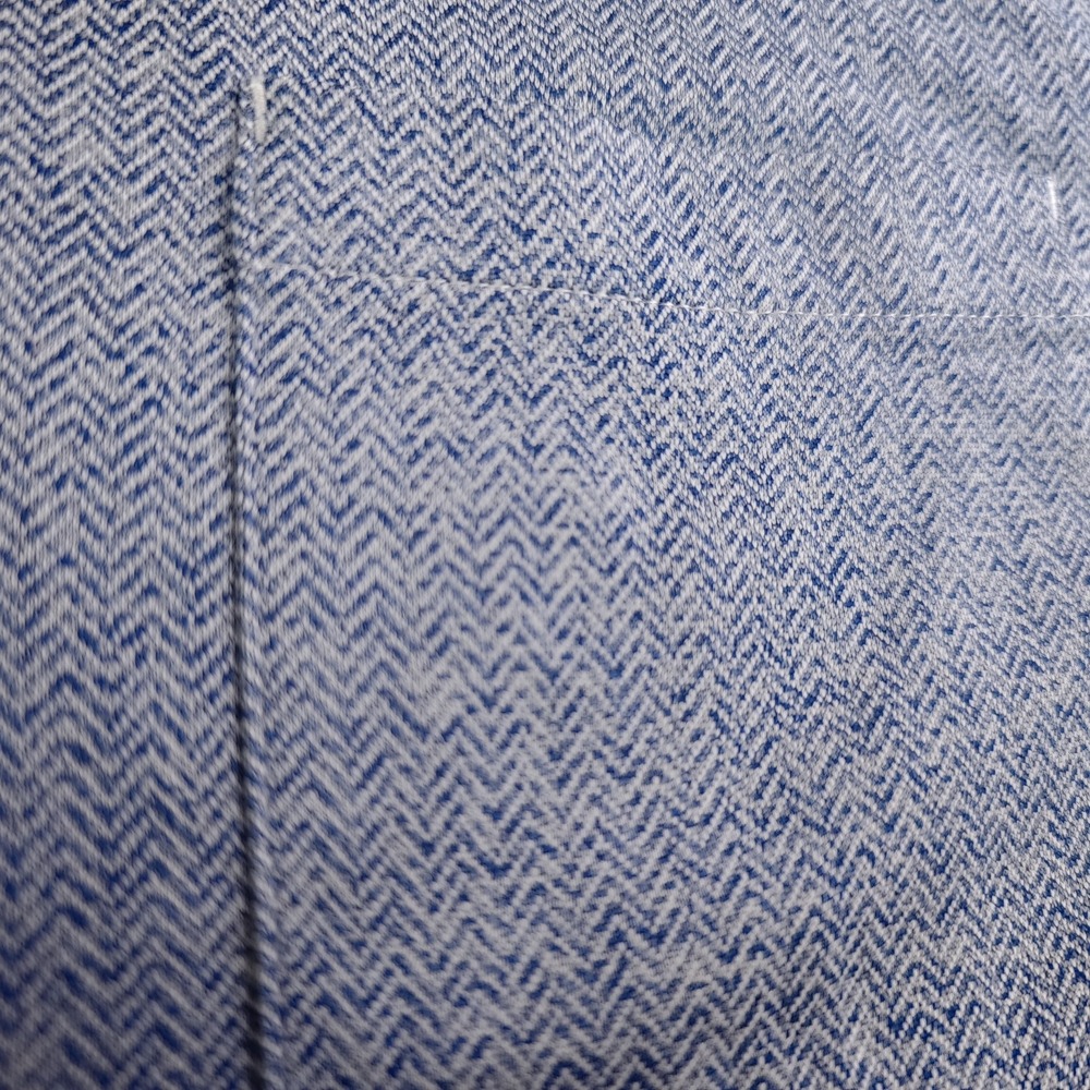 Tommy Bahama San Lucio Stretch Shirt Mens 2XB Blue Herringbone Long Sleeve - Picture 4 of 12